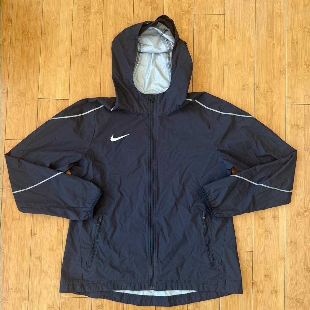 Nike Black Windbreaker with White Accents